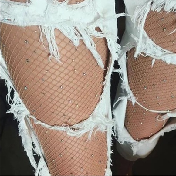❄️Sparkling Rhinestone Fishnet Pantyhose❄️ - Picture 7 of 8